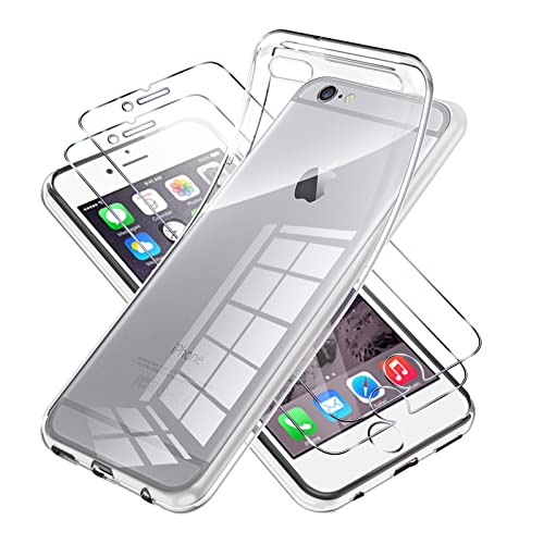 Vauki für iPhone 6/iPhone 6s Hülle Durchsichtig mit Schutzfolie 2 Stück,Ultra Dünn Transparent Silikon Handyhülle und Displayschutzfolie,Slim Soft Stoßfeste Schutzhülle für iPhone 6S 4.7" Vauki für iPhone 6/iPhone 6s Hülle Durchsichtig mit Schutzfolie 2 Stück,Ultra Dünn Transparent Silikon Handyhülle und Displayschutzfolie,Slim Soft Stoßfeste Schutzhülle für iPhone 6S 4.7" von Vauki