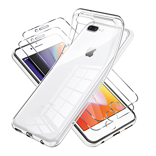 Vauki für iPhone 8 Plus/iPhone 7 Plus Hülle Durchsichtig mit Schutzfolie 2 Stück,Ultra Dünn Transparent Silikon Handyhülle und Displayschutzfolie,Slim Soft Stoßfeste Schutzhülle für iPhone 8 Plus 5.5" Vauki für iPhone 8 Plus/iPhone 7 Plus Hülle Durchsichtig mit Schutzfolie 2 Stück,Ultra Dünn Transparent Silikon Handyhülle und Displayschutzfolie,Slim Soft Stoßfeste Schutzhülle für iPhone 8 Plus 5.5" von Vauki
