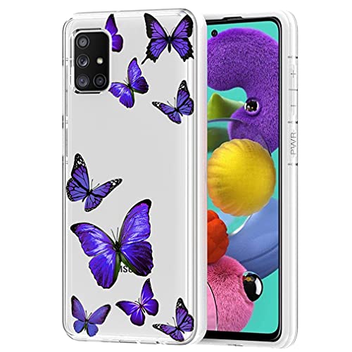 Vavies Schutzhülle für Galaxy A51 4G/für Samsung A51 Case Schlankes stoßfestes Hülle mit transparentem Blumenmuster, weich-Flexibler TPU-Schutz Handyhülle für Samsung Galaxy A51 4G Lila-Schmetterling Vavies Schutzhülle für Galaxy A51 4G/für Samsung A51 Case Schlankes stoßfestes Hülle mit transparentem Blumenmuster, weich-Flexibler TPU-Schutz Handyhülle für Samsung Galaxy A51 4G Lila-Schmetterling von Vavies