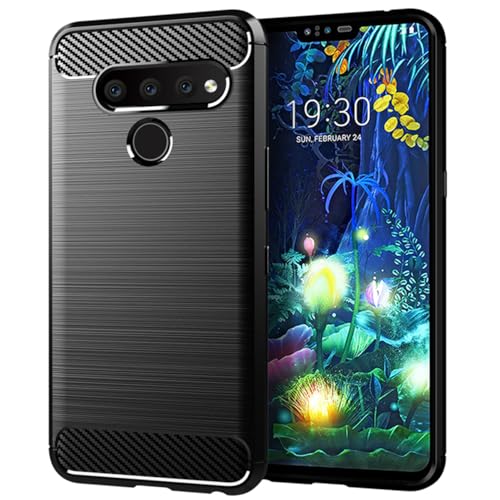 Vavies Schutzhülle für LG V50 Case, V50 ThinQ Case LMV450PM Stoßdämpfende Karbonfaser-Hülle mit TPU-Rahmen - Ultradünne Schockfestige Handyhülle für LG V50 ThinQ Schwarz Vavies Schutzhülle für LG V50 Case, V50 ThinQ Case LMV450PM Stoßdämpfende Karbonfaser-Hülle mit TPU-Rahmen - Ultradünne Schockfestige Handyhülle für LG V50 ThinQ Schwarz von Vavies