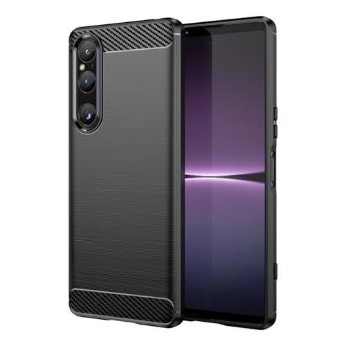 Vavies Schutzhülle für Xperia 1 V Case, für Sony 1 V XQDQ62/G Stoßdämpfende Karbonfaser-Hülle mit TPU-Rahmen - Ultradünne Schockfestige Handyhülle für Sony Xperia 1V Schwarz Vavies Schutzhülle für Xperia 1 V Case, für Sony 1 V XQDQ62/G Stoßdämpfende Karbonfaser-Hülle mit TPU-Rahmen - Ultradünne Schockfestige Handyhülle für Sony Xperia 1V Schwarz von Vavies