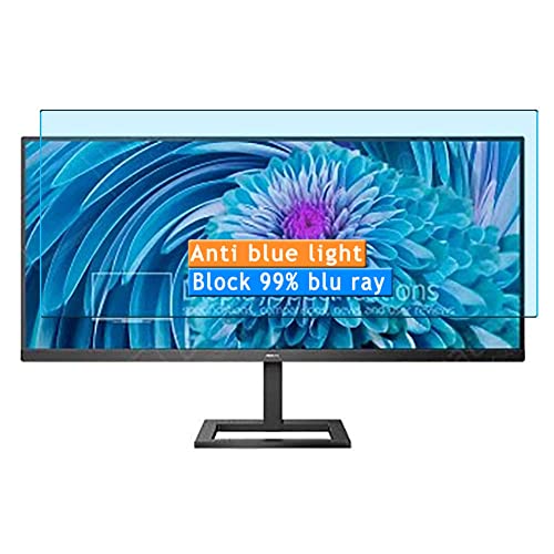 Vaxson 2 Stück Anti Blaulicht Schutzfolie kompatibel mit Philips 343E2E 00 01 34" Monitor Bluelight folie folien Displayschutzfolie （ nicht Panzer Schutz Glas folie SchutzGlas nicht PanzerGlas ） Neue von Vaxson