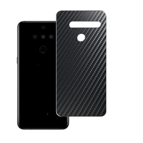 Vaxson 2 Stück Rückseite Schutzfolie, kompatibel mit LG V50 ThinQ, Backcover Skin - Carbon Schwarz [nicht gehärtetem Glas/nicht Front Displayschutzfolie] von Vaxson