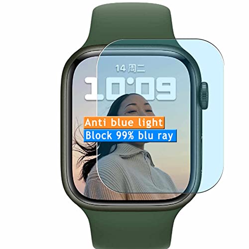 Vaxson 3 Stück Anti Blaulicht Schutzfolie kompatibel mit Apple Watch Series 7 41mm Display Bluelight folie folien Displayschutzfolie （ nicht Panzer Schutz Glas folie SchutzGlas nicht PanzerGlas ） Neue von Vaxson