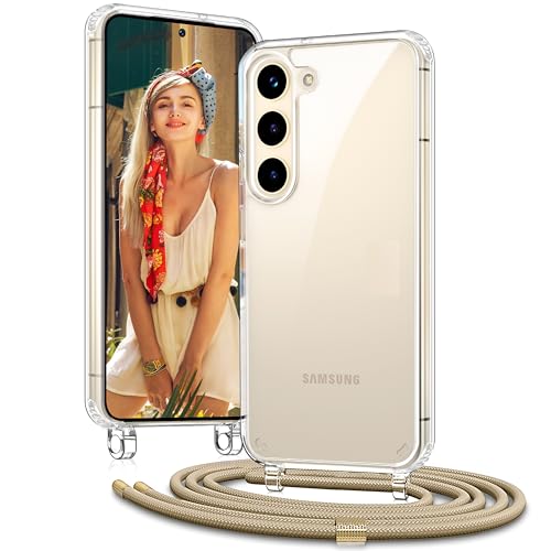 Vaykwo Handykette für Samsung Galaxy A55 5G / A35 5G Hülle mit Band - Necklace Handyhülle - Transparente Case zum Umhängen mit Kameraschutz und Bildschirmschutz - Golden Vaykwo Handykette für Samsung Galaxy A55 5G / A35 5G Hülle mit Band - Necklace Handyhülle - Transparente Case zum Umhängen mit Kameraschutz und Bildschirmschutz - Golden von Vaykwo