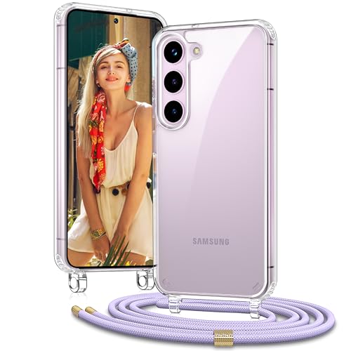 Vaykwo Handykette für Samsung Galaxy A55 5G / A35 5G Hülle mit Band - Necklace Handyhülle - Transparente Case zum Umhängen mit Kameraschutz und Bildschirmschutz - Lila Vaykwo Handykette für Samsung Galaxy A55 5G / A35 5G Hülle mit Band - Necklace Handyhülle - Transparente Case zum Umhängen mit Kameraschutz und Bildschirmschutz - Lila von Vaykwo