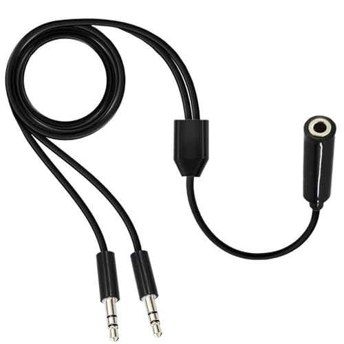 2-in-1 3,5-mm-Splitter-Kopfhörer-Adapter, 3,5 mm, 1 Stecker/Buchse auf 2 Buchsen/Stecker, Kabel-Splitter, 2-Port-Headset-Verlängerung von Vdaxvme