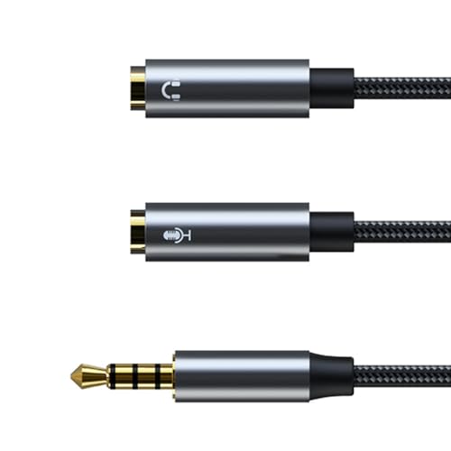 Gaming-Kopfhörer-auf-PC-Adapter, Plug-and-Play, 3,5-mm-Sound- und Mikrofon-Splitterkabel für verbesserte Haltbarkeit und Geräuschreduzierung Gaming-Kopfhörer-auf-PC-Adapter, Plug-and-Play, 3,5-mm-Sound- und Mikrofon-Splitterkabel für verbesserte Haltbarkeit und Geräuschreduzierung von Vdaxvme