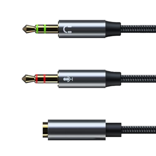 Gaming-Kopfhörer-auf-PC-Adapter, Plug-and-Play, 3,5-mm-Sound- und Mikrofon-Splitterkabel für verbesserte Haltbarkeit und Rauschunterdrückung Gaming-Kopfhörer-auf-PC-Adapter, Plug-and-Play, 3,5-mm-Sound- und Mikrofon-Splitterkabel für verbesserte Haltbarkeit und Rauschunterdrückung von Vdaxvme