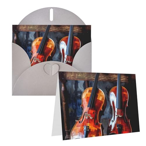 Geburtstagskarten für Violine und Cello mit Umschlägen, Notizkarten für alle Anlässe, inklusive Grußkarte, Blankokarten, Trauerkarten, Thinking Of You Karten von VducK