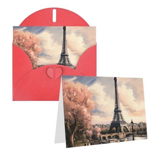 Geburtstagskarten im Vintage-Stil, Motiv: Eiffelturm, Paris, mit Umschlägen, Notizkarten für alle Anlässe, inklusive Grußkarte, Blanko-Karten, Trauerkarten, Thinking Of You Karten von VducK