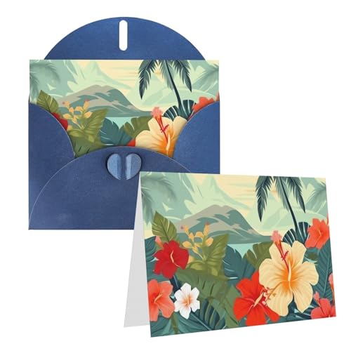 Geburtstagskarten mit Umschlägen für den Sommer, hawaiianische Hochzeitskarten, Trauerkarten, Dankeskarten, innen blanko, für alle Anlässe, Grußkarten von VducK