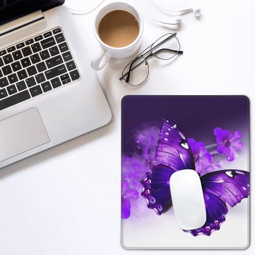 VducK Gaming-Mauspad, violetter Schmetterling, bedrucktes Mauspad, quadratisch, wasserdicht, rutschfeste Gummiunterseite, Mauspads für Büro, Laptop, 25,4 x 30,5 cm von VducK