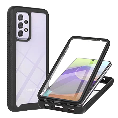 Samsung Galaxy A53 5G Hülle Samsung Galaxy A53 5G Schutzhülle,360 Grad Rundumschutz Cover mit Eingebautem Displayschutz,Robust Bumper Case Transparent Handyhülle für Samsung Galaxy A53 5G Schwarz von Veapero