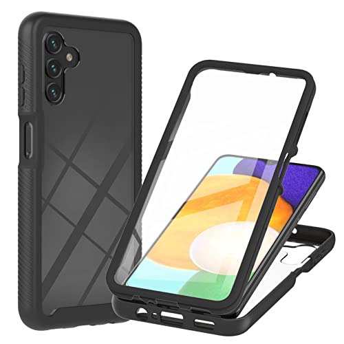 Veapero Samsung Galaxy A54 5G Hülle Samsung Galaxy A54 5G Schutzhülle,360 Grad Rundumschutz Cover mit Eingebautem Displayschutz,Robust Bumper Case Transparent Handyhülle Schwarz von Veapero