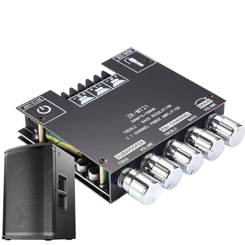 Audio Amplifier Board, 2.1 Channel Amplifier Module with 100w Subwoofer Output, 3.66x3.54x0.87 Inches Compact Design, Aux Input Wireless Receiver for Home Theater, Speakers Audio Amplifier Board, 2.1 Channel Amplifier Module with 100w Subwoofer Output, 3.66x3.54x0.87 Inches Compact Design, Aux Input Wireless Receiver for Home Theater, Speakers von Veasbuu