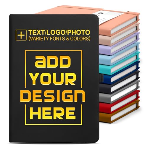 Vebermo Personalisiertes Notizbuch – Logo/Text/Bild können eingraviert werden, anpassbares A5-Tagebuch, Tagebuch zum Schreiben, 192 linierte Seiten, 21,6 x 14,5 cm, Schwarz Vebermo Personalisiertes Notizbuch – Logo/Text/Bild können eingraviert werden, anpassbares A5-Tagebuch, Tagebuch zum Schreiben, 192 linierte Seiten, 21,6 x 14,5 cm, Schwarz von Vebermo