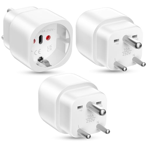 3 Stück Reiseadapter für Indien, Adapter Indien Steckdose, Reisestecker Typ D, Reiseadapter Indien, Adapter Indien für Sri Lanka, Indien, Nepal, Malediven, Reisestecker Indien Stromadapter,Weiß 3 Stück Reiseadapter für Indien, Adapter Indien Steckdose, Reisestecker Typ D, Reiseadapter Indien, Adapter Indien für Sri Lanka, Indien, Nepal, Malediven, Reisestecker Indien Stromadapter,Weiß von Vecbmn