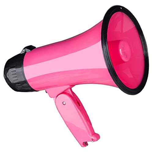 Veciado 25 Watt Kompakt Megaphon Lautsprecher PA Bullhorn - mit Eingebauter Sirene, DiktiergeräT, Flaschen öFfner,Rosa von Veciado