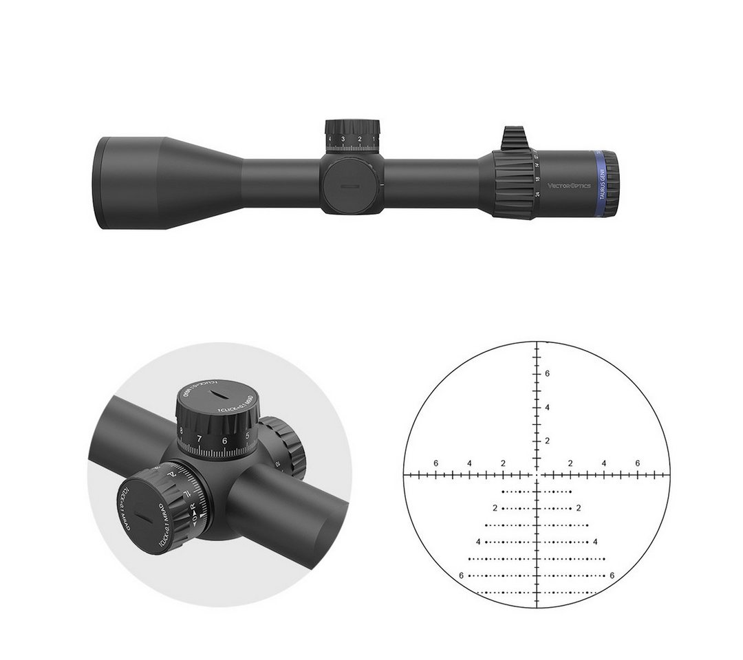 Vector Optics Vector Optics SCFF-33 Taurus Gen II 3-24x56 FFP Zielfernrohr (Ideal für Jagd, Sport und Airsoft) von Vector Optics
