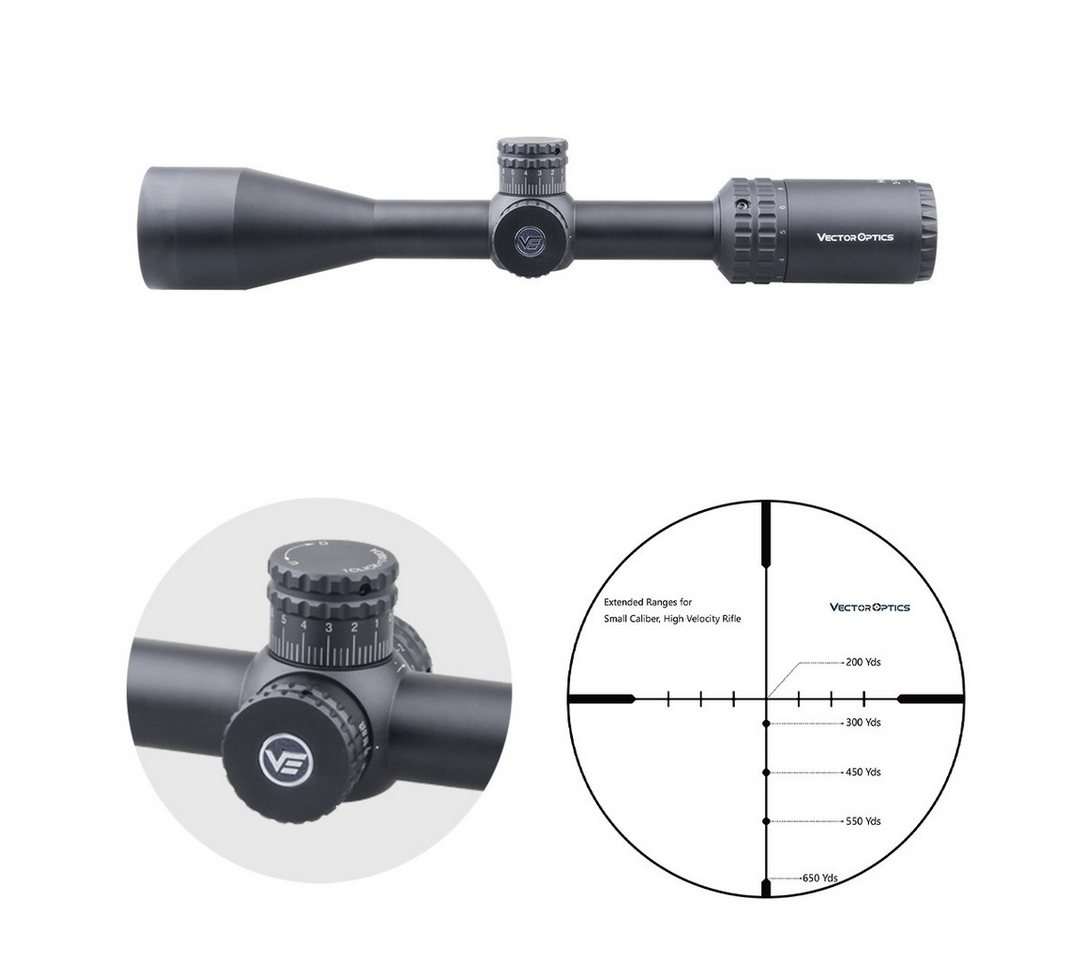 Vector Optics Vector Optics SCOM-30 Hugo 3-12x44SFP Zielfernrohr (Ideal für Jagd, Sport und Airsoft) von Vector Optics
