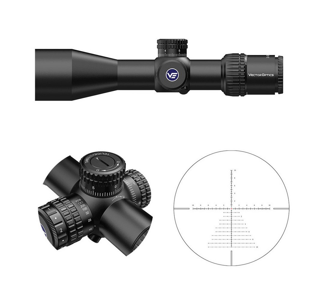 Vector Optics Vector Optics SCOM-40 Veyron 3-12x44IR Zielfernrohr (Ideal für Jagd, Sport und Airsoft) von Vector Optics