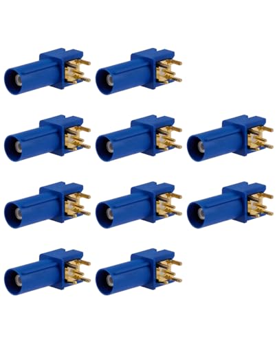 Vecys 10PCS Fakra C Männlich Rechtwinklig Steckverbinder Fakra C Männlich Rechtwinklig Blauer PCB Montage Stecker für RG316 RG174 LMR100 Kabel von Vecys