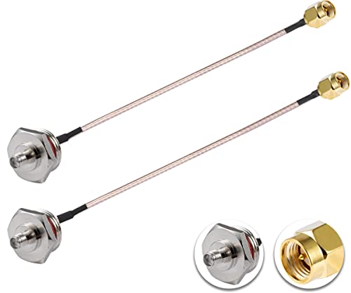 Vecys 2PCS SMA-Kabel SMA-Stecker auf SMA-Buchse Wasserdichte Box M20 6" /15CM RG316 HF-Koaxialkabel mit Geringem Verlust für Router-Antennen-Signalverstärker-Wireless-Adapter von Vecys