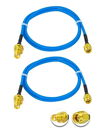 Vecys 2PCS SMA Stecker zu SMA Buchse RF Koaxialkabel 50 Ohm 20" /50CM RG405 SMA RF Koax Pigtail Kabel von Vecys