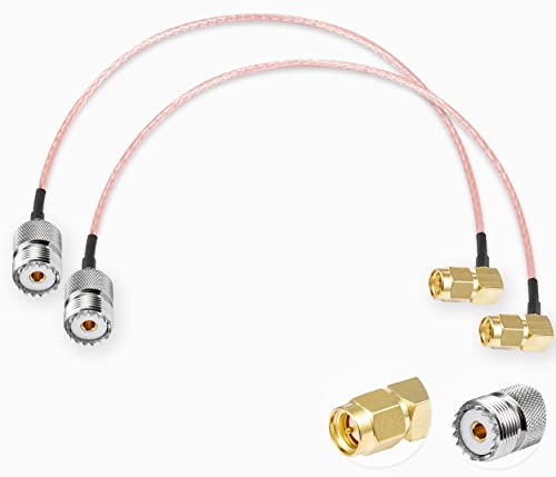 Vecys 2PCS SO239 zu SMA Pigtail SMA-Stecker rechtwinklig auf UHF-Buchse SO-239 HF-Koaxial-Koaxialkabel RG316 12"/30CM für Walkie Talkie CB Radio Handheld Radio Antenne von Vecys