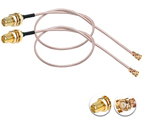 Vecys 2PCS U.FL IPEX Buchse zu RP-SMA Buchse Low Loss Koaxialkabel 12" /30CM U.fl/IPEX RG178 Koaxial Pigtail Kabel für Wireless Router Mini PCIE Netzwerkkarten PCI Wi-Fi WAN Repeater von Vecys