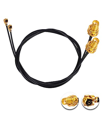 Vecys 2PCS U.FL IPEX zu SMA Buchse Low Loss Koaxialkabel 20" /50CM U.fl/IPEX 1.13mm Mini-Koaxial Pigtail Kabel für Wireless Router Mini PCIE Netzwerkkarten PCI Wi-Fi WAN Repeater von Vecys