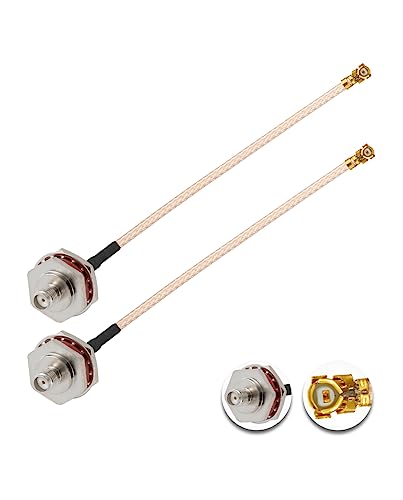 Vecys 2PCS U.FL IPEX zu SMA Female Wasserdichte Box M16 Low Loss Koaxialkabel 2" /5CM IPX IPEX zu SMA Female RG178 Koaxial Pigtail Kabel für Wireless Router Mini PCIE Netzwerkkarten PCI von Vecys