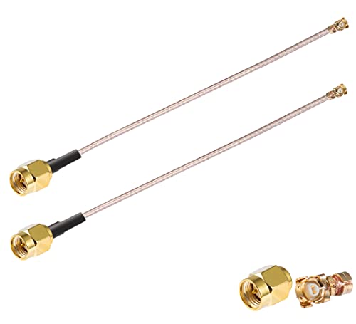 Vecys 2PCS U.FL IPEX zu SMA Male Low Loss Koaxialkabel 6"/15CM U.fl/IPEX RG178 Koaxialkabel für Drahtlose Router Mini-PCIE-Netzwerkkarten PCI Wi-Fi WAN Repeater von Vecys