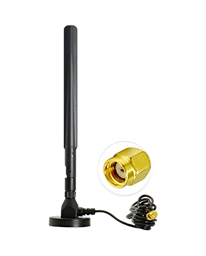 Vecys 4G LTE Antenne RP SMA Männlicher Stecker 15DBi GSM/3G/4G Omni-direktionale Outdoor Indoor 4G Antenne 3M RG174 Kabel mit Magnetfuß von Vecys