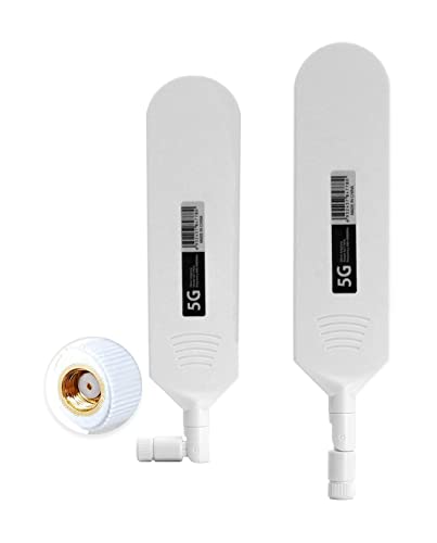 Vecys 4G LTE Antenne RP SMA Männlicher Stecker42dBi 4G/5G hohe Verstärkung Omnidirektionale Klebestift Antenne 600-6000Mhz(Weiß,2 PCS) von Vecys