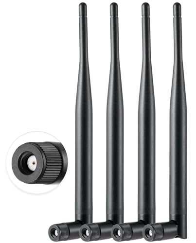 Vecys 4PCS Dual Band WiFi Antenne 2.4GHz 5GHz 5.8GHz Antenne Externe RP-SMA Männlich Antenne 6dBi 19cm/7in für Wireless Router Mobile Hotspot WiFi Wireless DVR Recorder Wireless LAN von Vecys