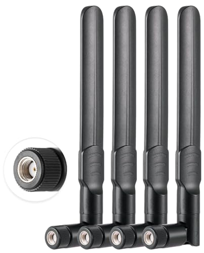 Vecys 4PCS Dual Band WiFi Antenne 2.4GHz 5GHz 5.8GHz Antenne RP-SMA Männliche Antenne 8dBi 15cm/6in für Wireless Router Wireless LAN Karte USB Adapter von Vecys