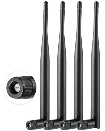 Vecys 4PCS Dual Band WiFi Antenne 2.4GHz 5GHz 5.8GHz Antenne SMA Männlich Antenne 6dBi 19cm/7in für WiFi Router Drahtlose Kamera DVR Reverse Monitor von Vecys