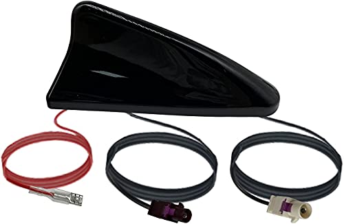 Vecys DAB DAB + Auto Antenne Haifischflosse FM/AM Radio Antenne Signal Booster Fakra F zu Fakra B Anschluss Autodach DAB Auto Digital Stereo Radio 5m RG174 Kabel für Fahrzeug Auto Digital Radio von Vecys