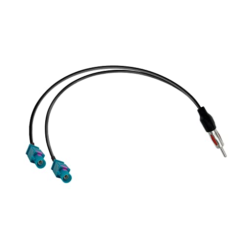 Vecys DAB Splitter Adapter DIN Stecker auf Dual Fakra Z Stecker Autoradio Antennen Splitter Kabel Fakra Z Stecker auf DIN Stecker auf Kabel RG174 15.35 Zoll 39cm für AM/FM DAB Autoradio Antenne von Vecys