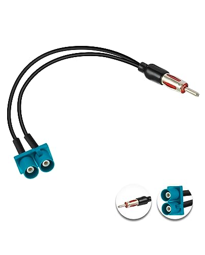 Vecys Dual Fakra Z Kabel Dual Fakra Z Stecker auf DIN Stecker Adapter Kabel 12inch /30CM Fakra DIN Stecker Pigtail Fakra Kabel RG174 für FM/AM Radio Antenne von Vecys