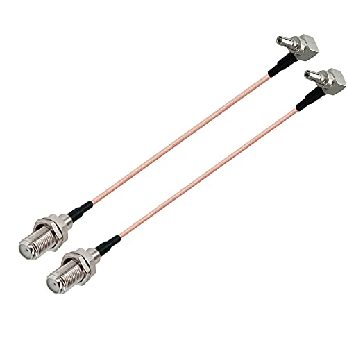 Vecys F Buchse zu CRC9 Stecker rechtwinklig 90 Grad RF Koaxialkabel RG316 15 cm (2 Stück) für 2G 3G 4G Antennenrouter TV HDTV DVB-T DVB-T2 von Vecys