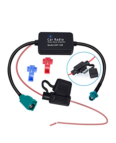 Vecys FM/AM DAB DAB+ Auto Antenne Signalverstärker Booster Fakra Z Männlich auf Weiblich Adapter 12V Digital Radio Antenne Splitter Antenne Verstärker für Audio Stereo Digital Car Radio von Vecys