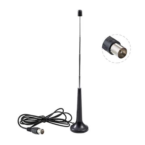 Vecys DVB-T TV Antenne Digital HDTV Antenne mit Magnetfuß 5 Sektionen Teleskopmast TV Stecker 5dBi VHF/UHF Mini TV Antenne 1.5m/4.92ft RG174 Koax Kabel für DVD LCD TV DVB-T Geräte Vecys DVB-T TV Antenne Digital HDTV Antenne mit Magnetfuß 5 Sektionen Teleskopmast TV Stecker 5dBi VHF/UHF Mini TV Antenne 1.5m/4.92ft RG174 Koax Kabel für DVD LCD TV DVB-T Geräte von Vecys