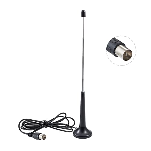 Vecys FM UKW Antenne Digitale TV Antenne TV Stecker 5dBi 75 Ohm VHF/UHF Mini TV Antennenmagnetbasis 1.5 m 4.92Fuß Kabel kompatibel für FM Radio DVB-T T2 DAB HDTV DTMB Pionier Onkyo Yamaha Marantz… von Vecys