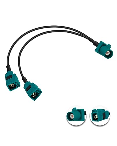 Vecys Fakra Z Kabel Fakra Z Stecker auf Dual Fakra Z Buchse Splitter Koaxialkabel 12in/30cm Fakra Z Splitter Koaxialkabel RG174 V-Typ für Auto Stereo GPS Navigation von Vecys