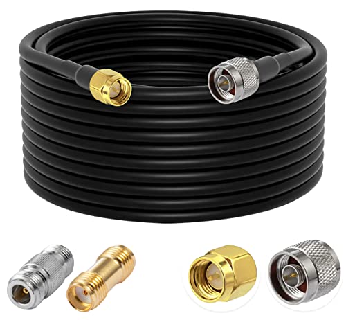 Vecys N auf SMA-Jumper N-Stecker auf SMA-Stecker Verlustarmes Koaxialkabel RG58 49.2FT/15M + 2PCS Adapters Kit für 3G 4G 5G LTE Antenne Amateurfunk GPS WiFi Vecys N auf SMA-Jumper N-Stecker auf SMA-Stecker Verlustarmes Koaxialkabel RG58 49.2FT/15M + 2PCS Adapters Kit für 3G 4G 5G LTE Antenne Amateurfunk GPS WiFi von Vecys