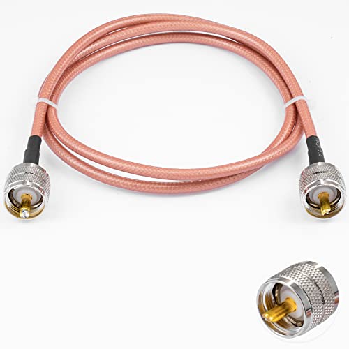 Vecys PL 259 Kabel UHF Stecker PL-259 auf UHF Stecker PL-259 Verlustarmes Koaxialkabel RG400 3FT/1M für Walkie Talkie CB Radio SWR Meter Antennenanalysator von Vecys