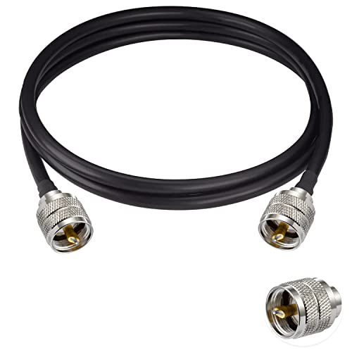 Vecys PL 259 UHF-Kabel Stecker PL-259 auf UHF Stecker PL-259 Koaxialkabel mit geringem Verlust, UHF Jumper PL-259 RG58 3FT/1 m für Walkie-Talkie CB Radio SWR Meter Antennenanalysator von Vecys
